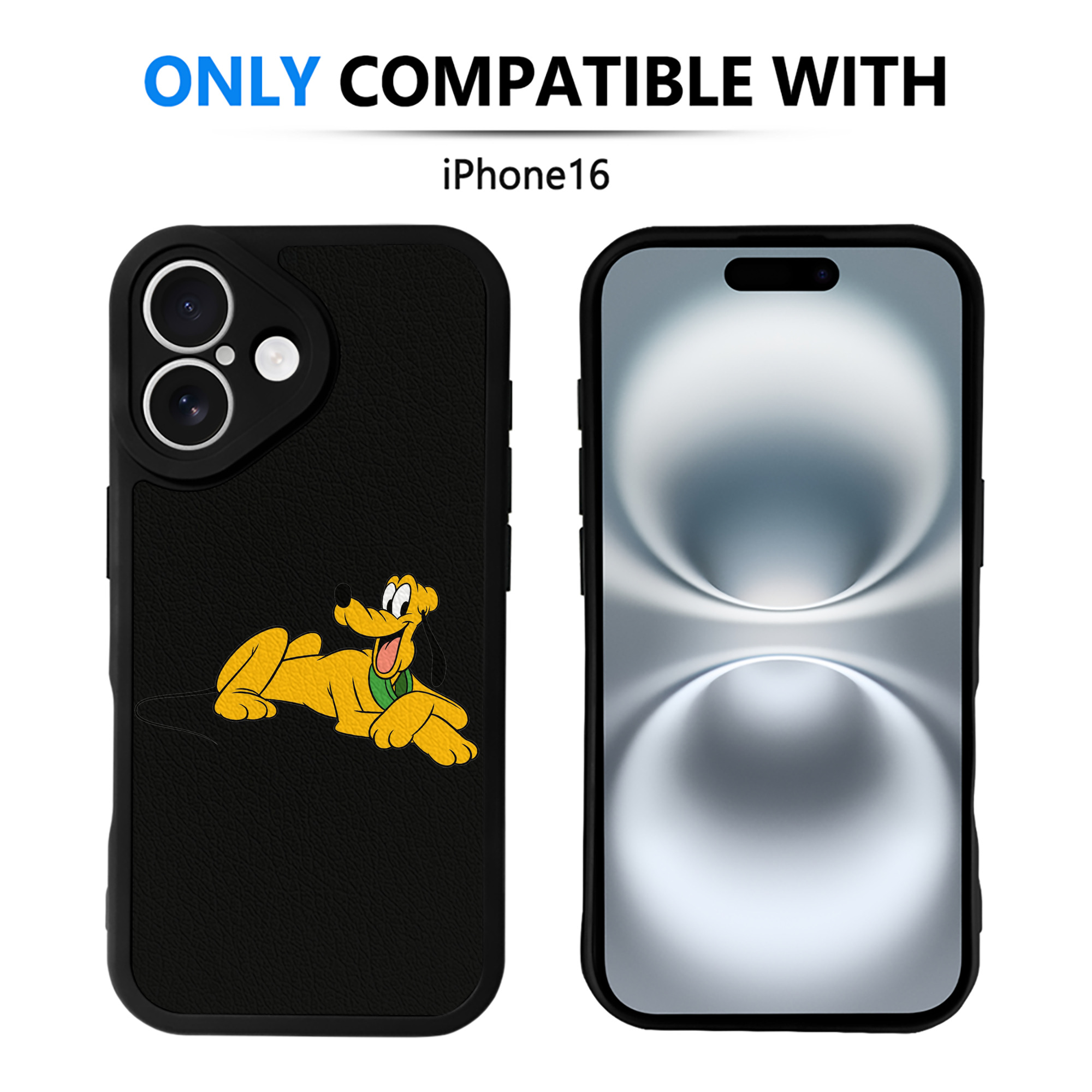 （画像用） ミッキーマウス Mickey Mouse 【iPhone 16シリーズ対応】シリコンスマホケース（レザー調） 材質：シリコン